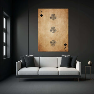 Three of Clubs Canvas | MusaArtGallery™