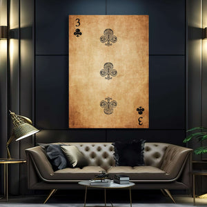 Three of Clubs Canvas | MusaArtGallery™