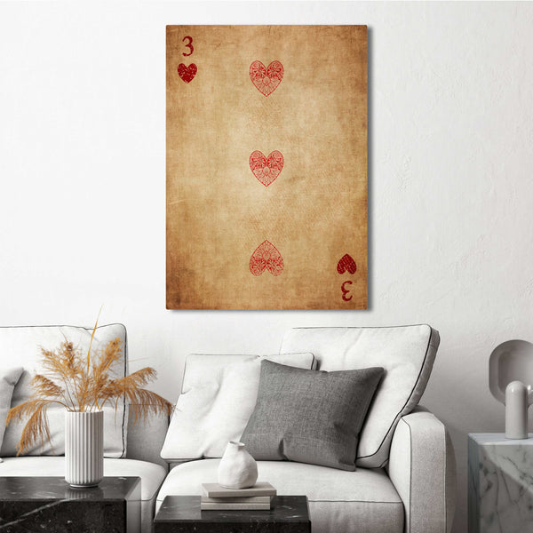 Three of Hearts Canvas | MusaArtGallery™