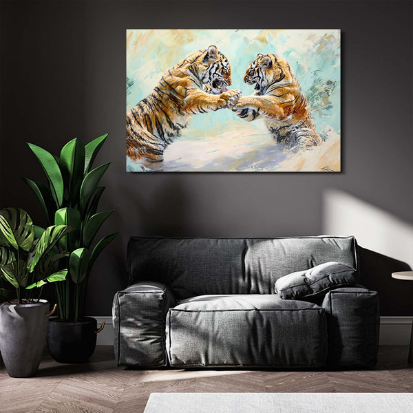 Tiger Cubs Canvas Wall Art | MusaArtGallery™