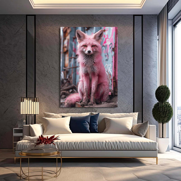 Unique Pink Fox Canvas Art | MusaArtGallery™