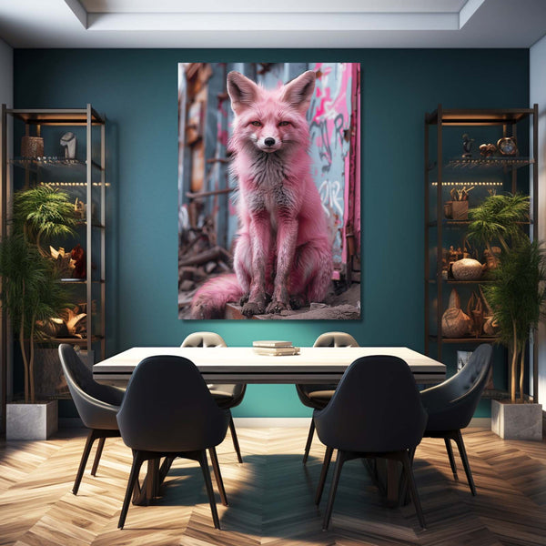 Unique Pink Fox Canvas Art | MusaArtGallery™