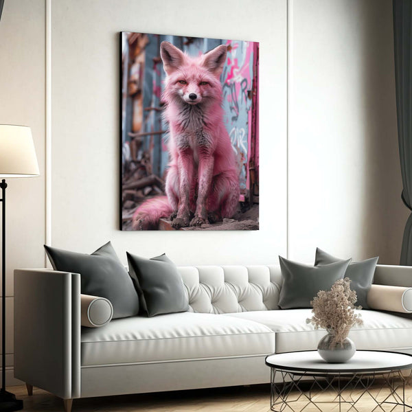 Unique Pink Fox Canvas Art | MusaArtGallery™