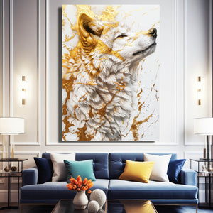 White Gold Wolf Art  | MusaArtGallery™