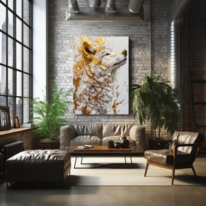 White Gold Wolf Art  | MusaArtGallery™