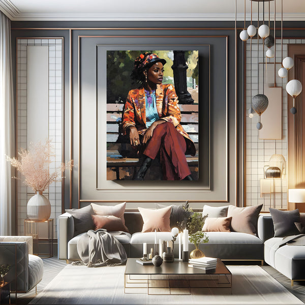 Women Sitting African Wall Art