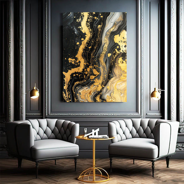 Abstract Art Gold Flow | MusaArtGallery™