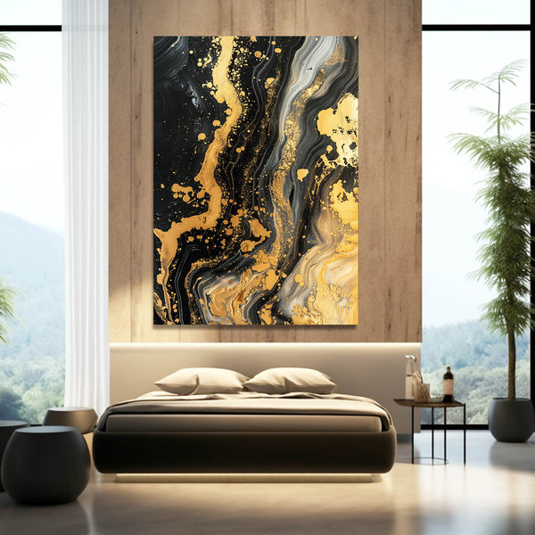 Abstract Art Gold Flow | MusaArtGallery™