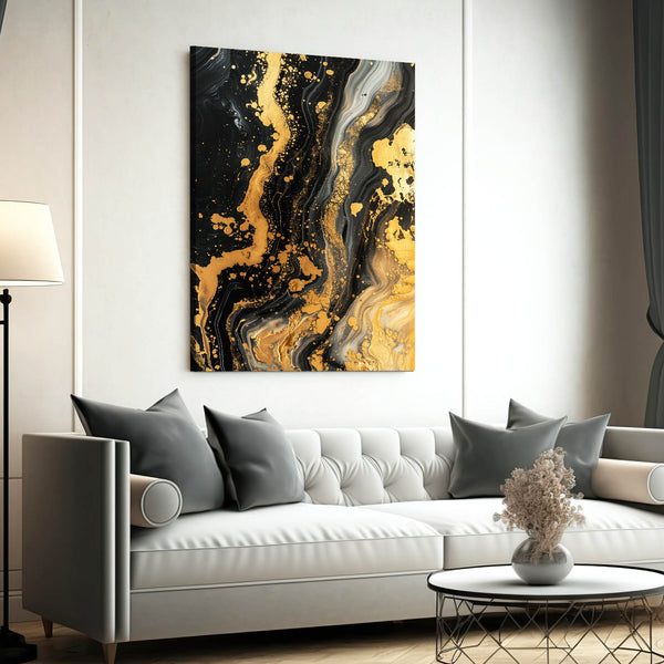 Abstract Art Gold Flow | MusaArtGallery™