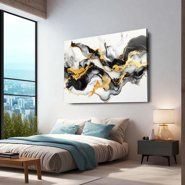 Abstract Art Gold Waves | MusaArtGallery™