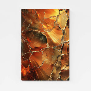 Abstract Art Golden Fracture | MusaArtGallery™