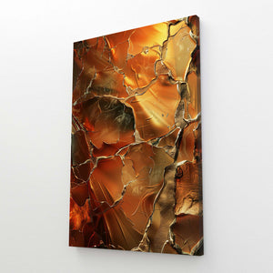 Abstract Art Golden Fracture | MusaArtGallery™