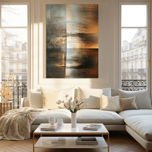 Abstract Art Golden Horizon | MusaArtGallery™