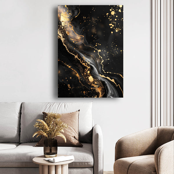 Abstract Art Golden Stream | MusaArtGallery™