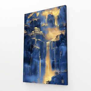 Abstract Art Golden Waterfalls | MusaArtGallery™