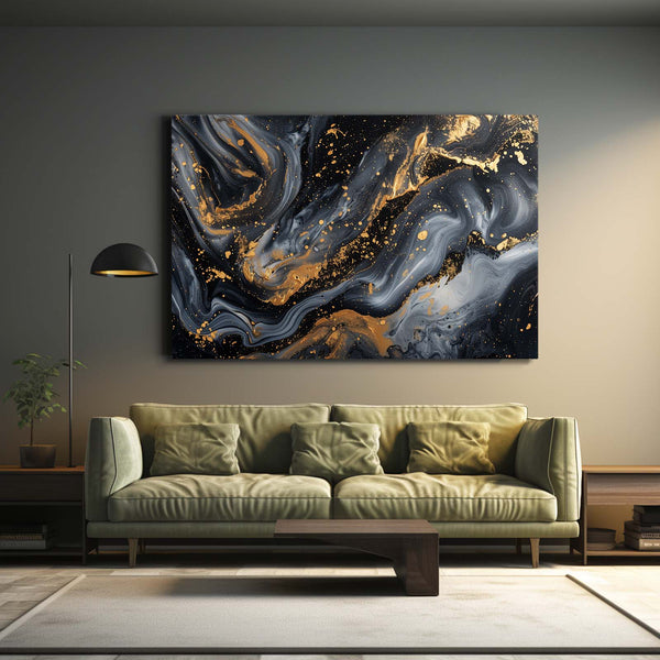 Abstract Art Golden Waves | MusaArtGallery™