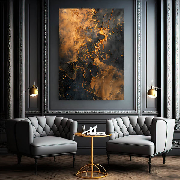 Abstract Art Molten Gold | MusaArtGallery™