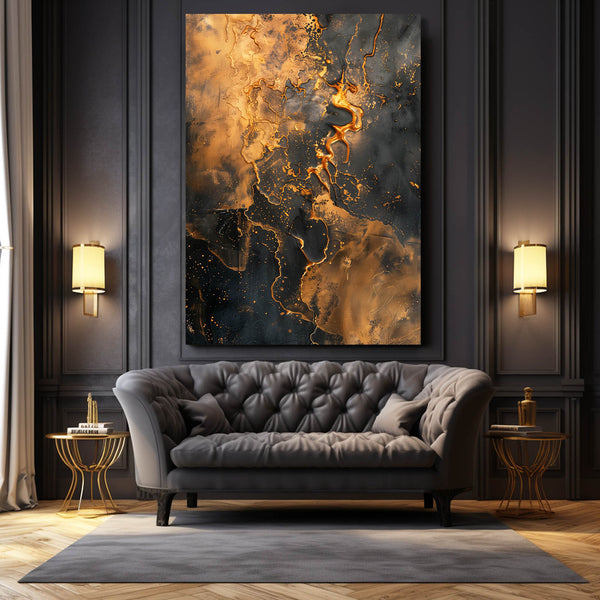 Abstract Art Molten Gold | MusaArtGallery™