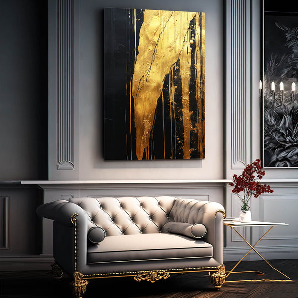 Abstract Black and Gold Wall Art | MusaArtGallery™