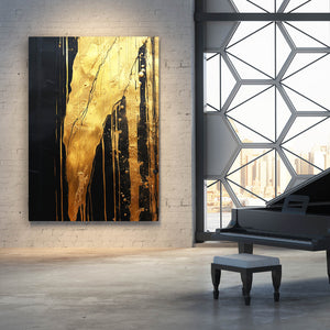Abstract Black and Gold Wall Art | MusaArtGallery™