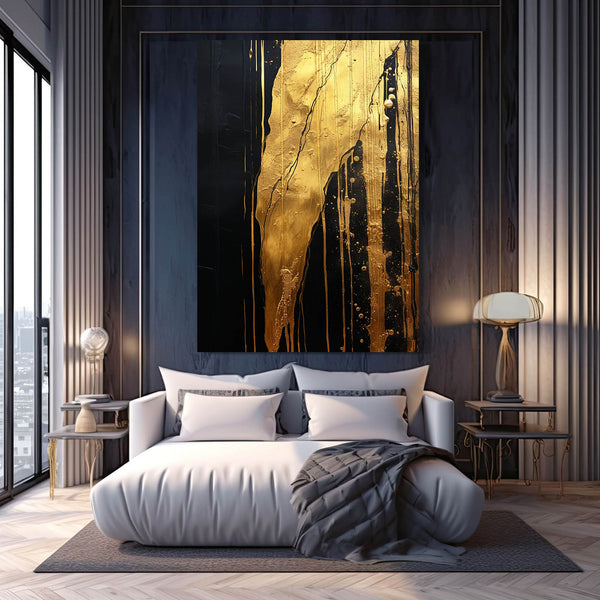 Abstract Black and Gold Wall Art | MusaArtGallery™