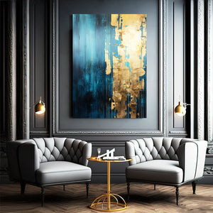 Abstract Blue and Gold Wall Art Decor | MusaArtGallery™