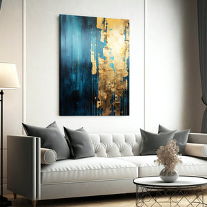 Abstract Blue and Gold Wall Art Decor | MusaArtGallery™