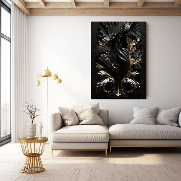 Abstract Canvas Art Black