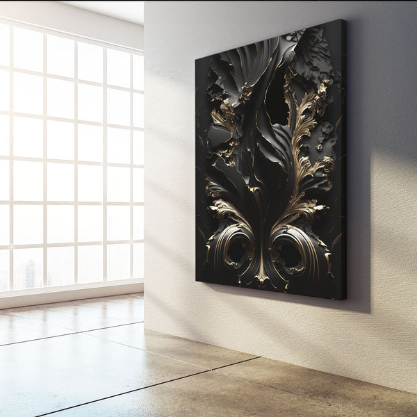 Abstract Canvas Art Black