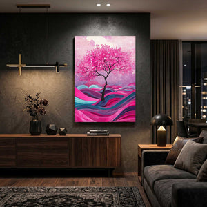 Abstract Cherry Blossom Tree Wall Art