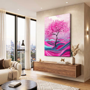 Abstract Cherry Blossom Tree Wall Art