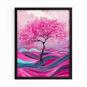 Abstract Cherry Blossom Tree Wall Art