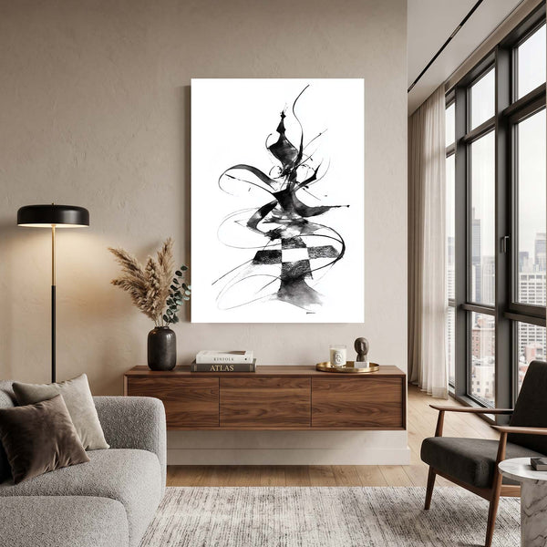 Abstract Chess Piece LINE Art