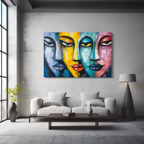 Abstract Faces Cool Wall Art | MusaArtGallery™