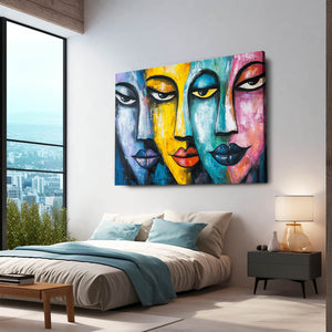 Abstract Faces Cool Wall Art | MusaArtGallery™