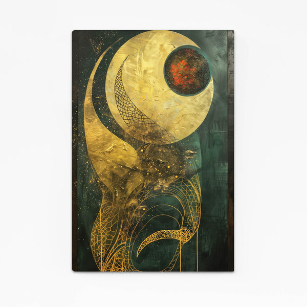 Abstract Golden Eclipse Art | MusaArtGallery™