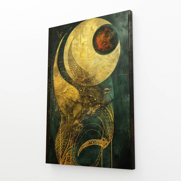 Abstract Golden Eclipse Art | MusaArtGallery™