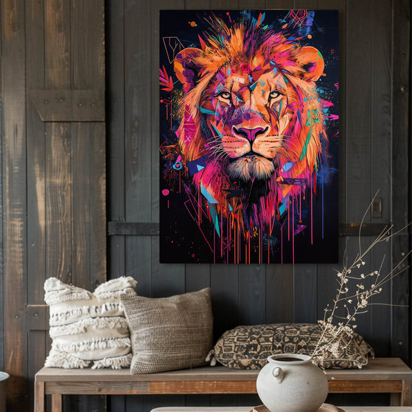 Abstract Lion Vibrance Wall Art | MusaArtGallery™