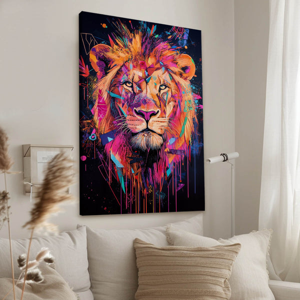 Abstract Lion Vibrance Wall Art | MusaArtGallery™