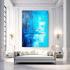 Abstract Navy Blue Wall Decor | MusaArtGallery™