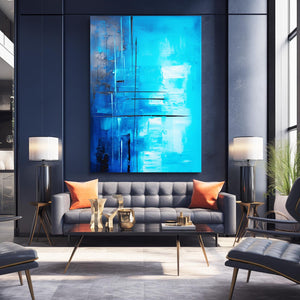 Abstract Navy Blue Wall Decor | MusaArtGallery™