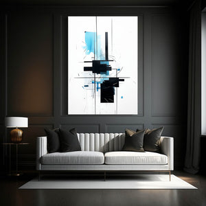 Abstract Blue White Wall Art | MusaArtGallery™