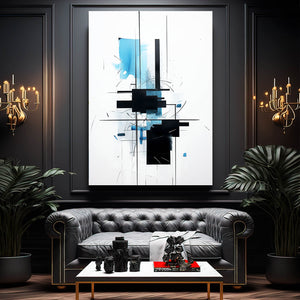Abstract Blue White Wall Art | MusaArtGallery™