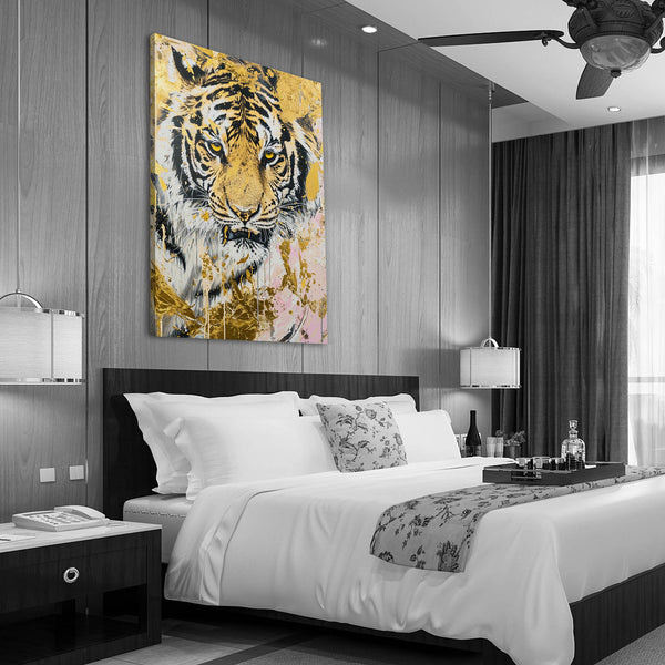 Gold Abstract Tiger Wall Art | MusaArtGallery™