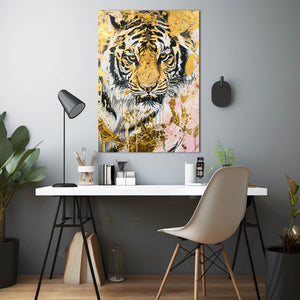 Gold Abstract Tiger Wall Art | MusaArtGallery™