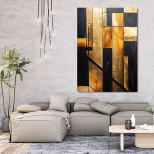 Abstract Wall Art Gold Frame | MusaArtGallery™