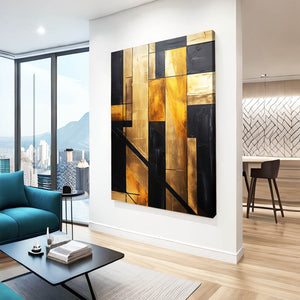 Abstract Wall Art Gold Frame | MusaArtGallery™