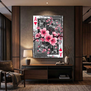 Ace Card Cherry Blossom Flower Art