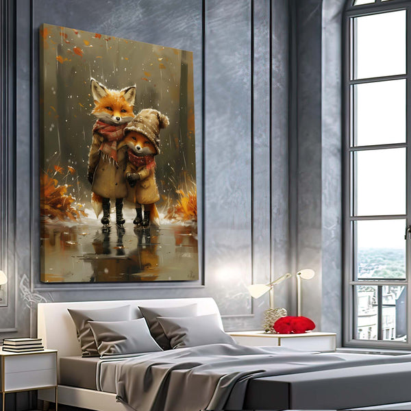 Adorable Fox Family Canvas Art | MusaArtGallery™