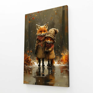 Adorable Fox Family Canvas Art | MusaArtGallery™